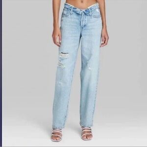Wild Fable Light Blue High Rise Straight Leg Jeans